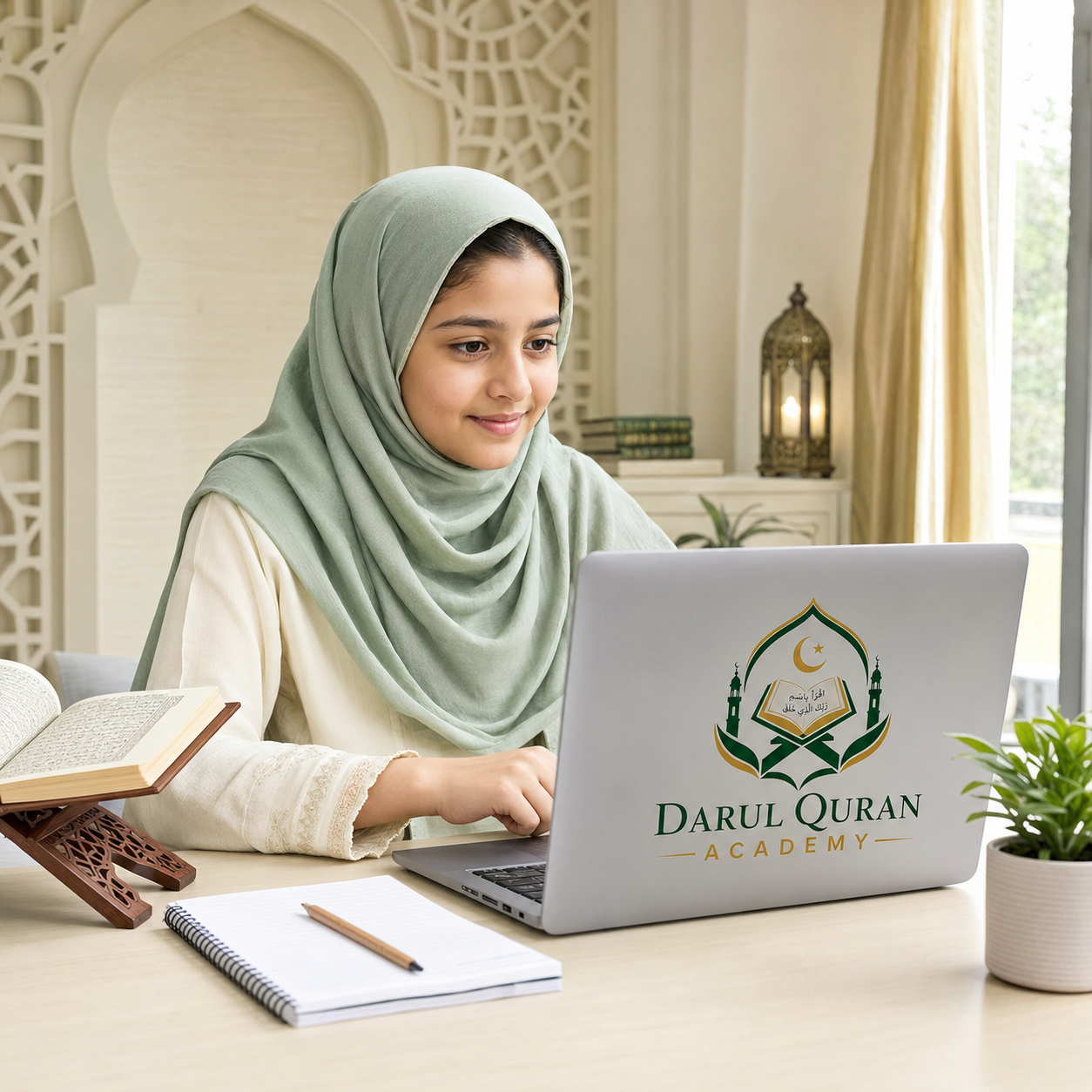 Darul Quran Academy student attending online Quran class